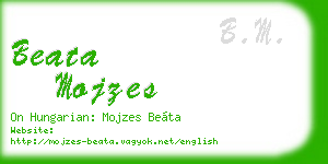 beata mojzes business card